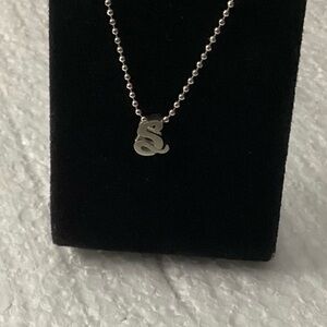 Alex Woo Sterling Silver Little Autograph Letter 'S' Pendant Necklace